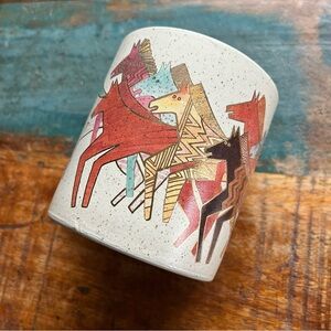 Vintage 1990’s Laurel Burch “Native Horses” Stoneware Mug, Made in Japan